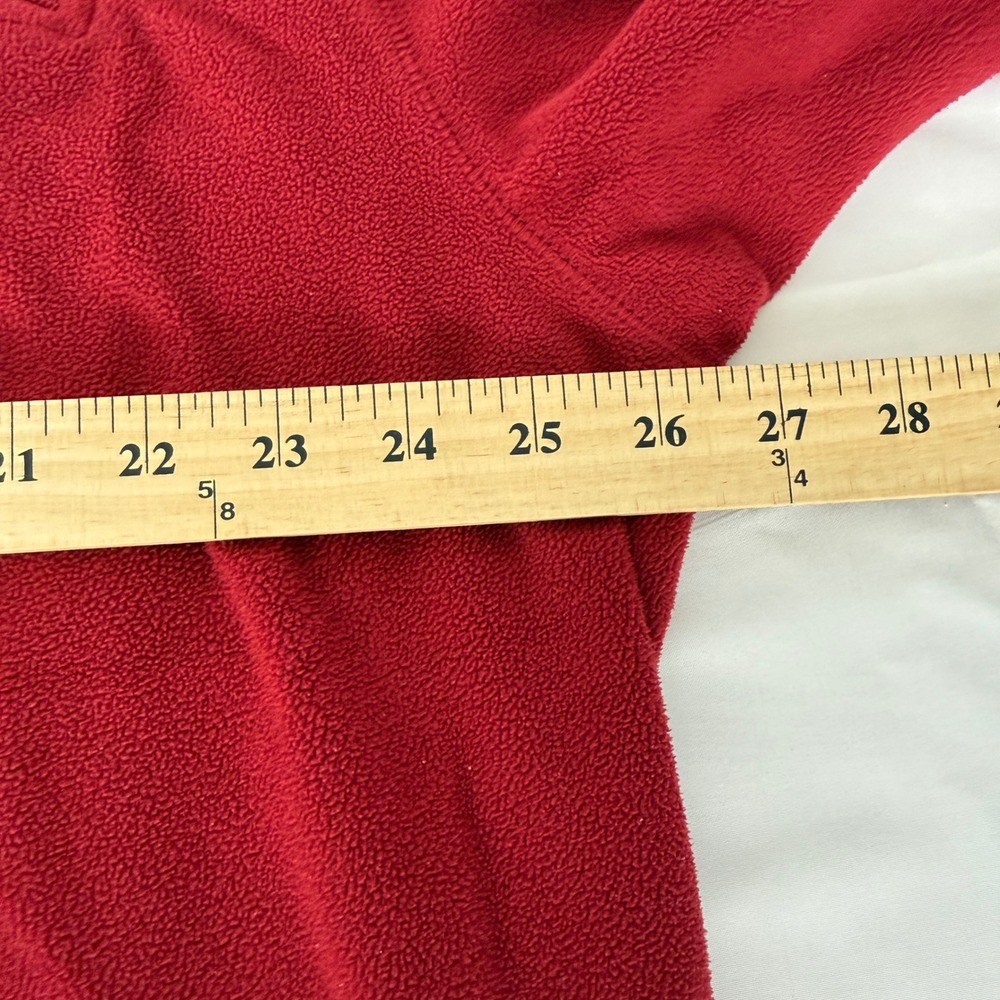 LL Bean Mens XXL Red Fleece Pullover Crew Neck Zip Chest Pocket OHJX9 - Picture 6 of 9